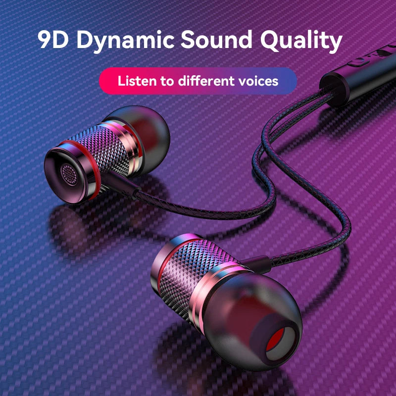 9D HIFI Heavy Bass In Ear Earphone 3.5MM Type-C Digital Headphone Stereo Wired Headset With Mic Earbuds For Samsung Android
