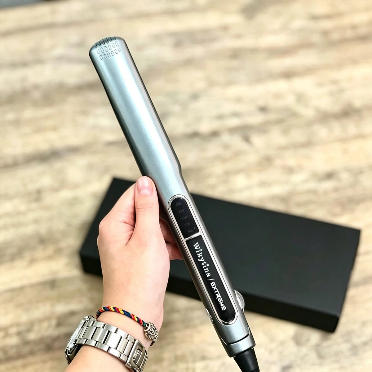 2 in 1 Titanium Flat Iron Hair Straightener Curler Instant Heat Negative Ion Adjustable Temperature Anti Frizz Salon Styling