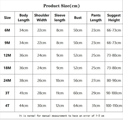 Kids Clothes Set Baby BoyGirl T-Shirt + Shorts Summer Clothing Cotton Cartoon Casual Boys Tracksuit Children Baby Clothes Set
