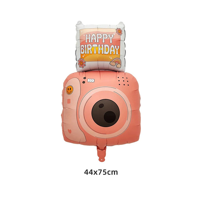 Birthday Cake Aluminium Foil Balloons Candy Ice Cream Cloud Camera Helium Balloon Birthday Party Decoration