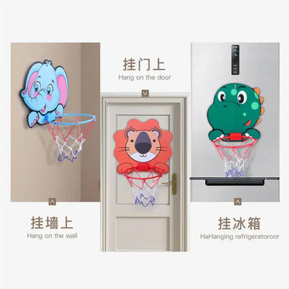 Kids Basketball Hoop Kit Cartoon Creative Animals Basketball Stand Outdoor Indoor Game Sport Play Toys Children Kids Basketball