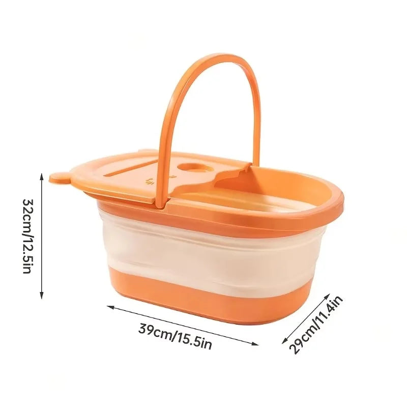 Foldable Foot Bath Tub with Massage Feature for Home Spa and Relaxation Therapy