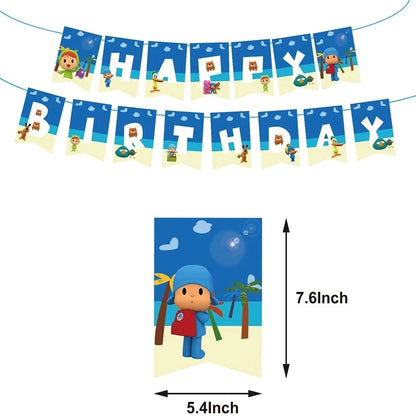 Pocoyoed Foil Air Balloons Eily Pato Latex Ballons Elephant PP Party Happy Birthday Banner Baby Shower Decoration Kids Boys Toys