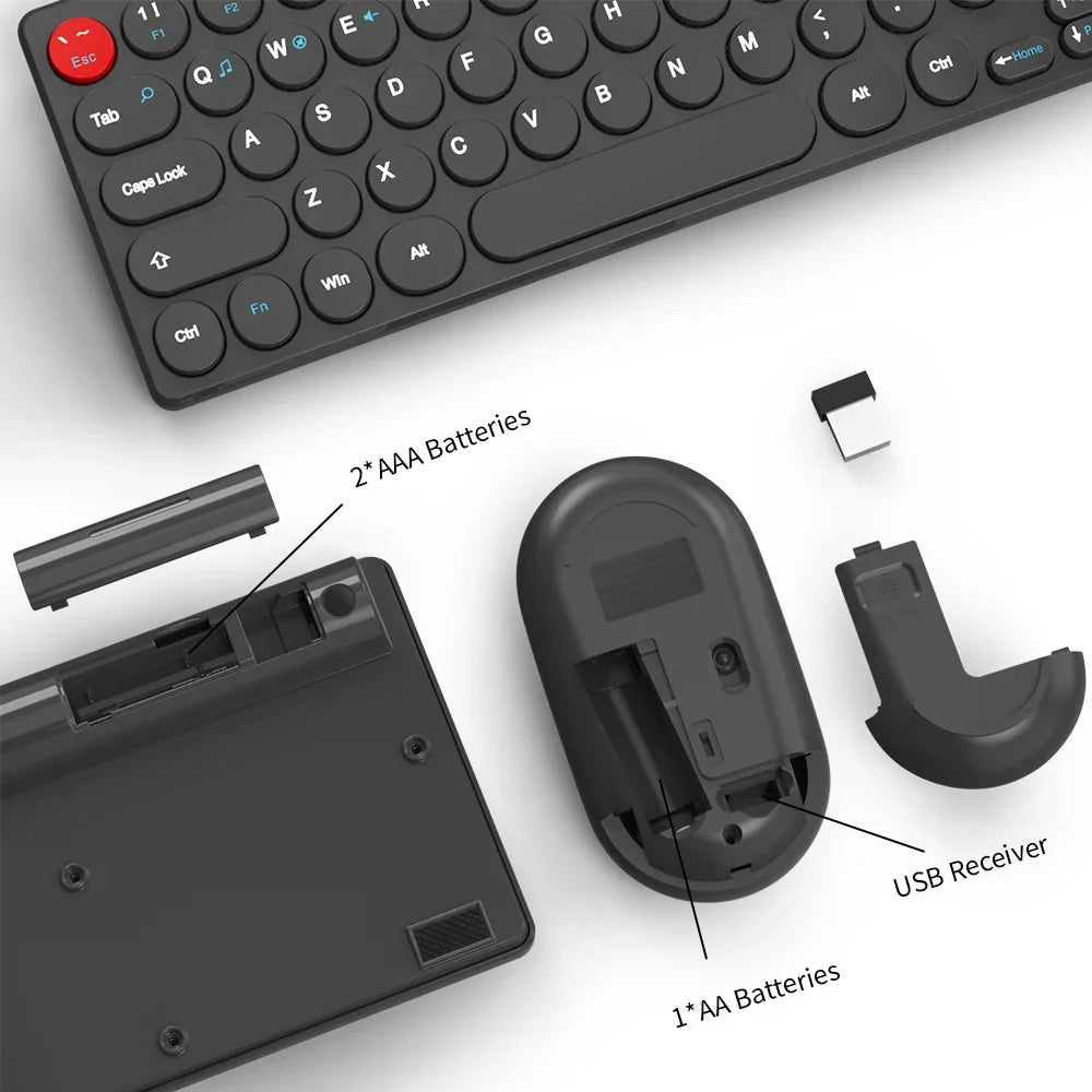 2.4G Wireless Keyboard and Mouse Combo Battery Power Bluetooth Keyboard and Mouse Set for Laptop for Ipad Cell Phone Tablet