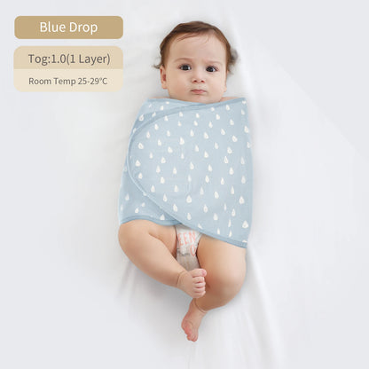 Bilayer Baby Wrap Blanket Newborn Baby Swaddle Tie Anti Startle Jump Blanket Summer Thin Cotton Soft Diaper Changing Blanket