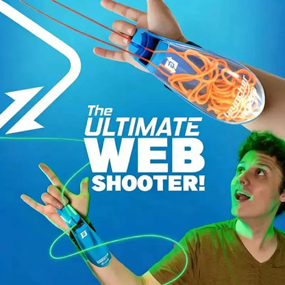 Auto Retract Spider Silk Wrist Launcher, Luminous String Shooter USB Charging Cosplay Toy