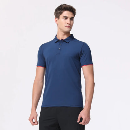 Quick Dry Men's Sports Polo Shirt Golf Wear Summer Gym Fitness Training Clothing Comfortable Breathable Shirts