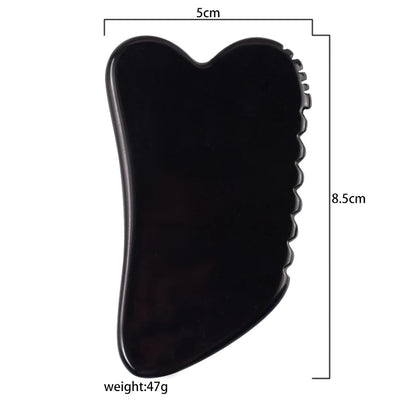 Wholesale Various Shape Black Obsidian Face Gua Sha Tool Sawtooth SPA Massager Acupuncture Facial Beauty Product For Health Care