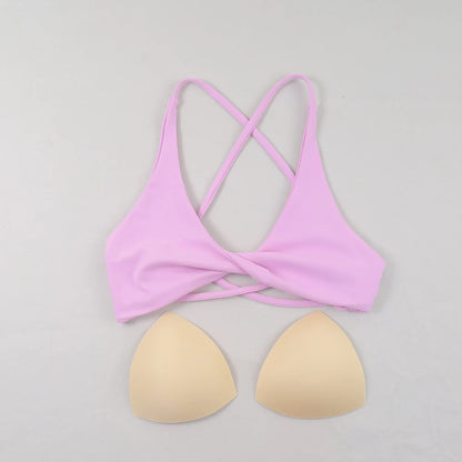 Sexy Slim Shoulder Straps Somfortable High Stretch Sports Underwear Gym Workout Breathable Detachable Yoga Bra