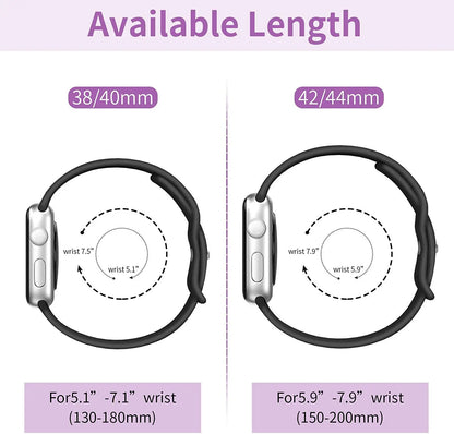 Silicone Strap For Apple Watch Bands 40mm 44mm 46mm 45mm 41mm 49mm 42 Correa Bracelet iWatch series ultra3 2 7 8 9 se 10 11 band