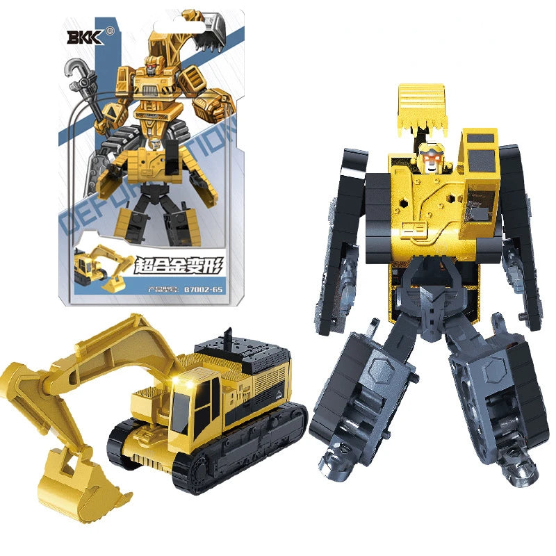 BKK Alloy Deformation Robot Train Engineering Vehicle Dinosaur Green Leather Train Toy
