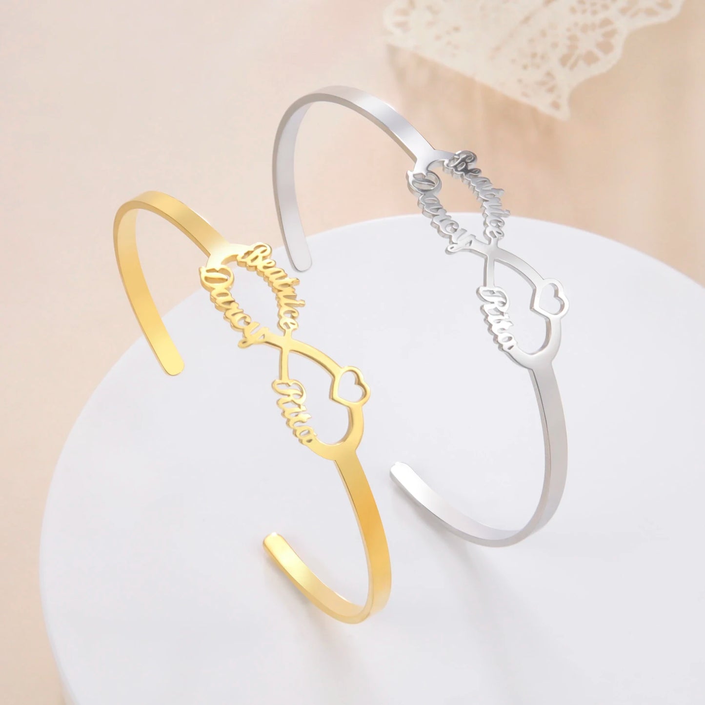 Personalized Name Bracelet for Women Men Custom Jewelry Stainless Steel Customized Bangle Gold Color Arabic Name Birthday Gifts
