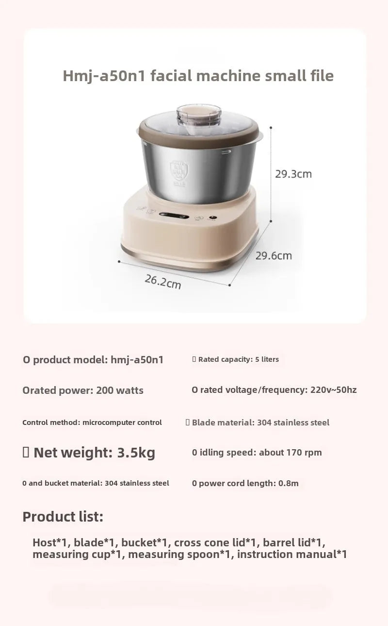 Small dough mixing machine 5L household timed automatic dough kneading machine