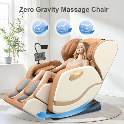 Track Massage Chair Full Body, Zero Gravity Recliner | 12 Fix Rollers, 8 Airbags, 15 Auto Programs, Foot, Custom