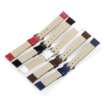 Gold Buckle Soft Cowhide Leather Bracelet Womens Fashion Wristwatch Watchband 8mm 10mm 12mm 13mm 14mm 15mm 16mm 17mm Watch Strap