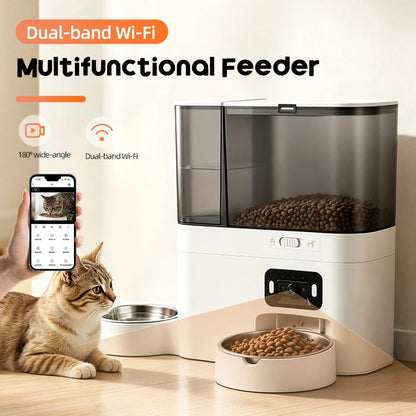 Automatic Camera Automatic Pet Feeder Water Fountain WIFI APP Video Smart Dog 5L Food Dispenser 3L Gravity Water Drinker Bowl