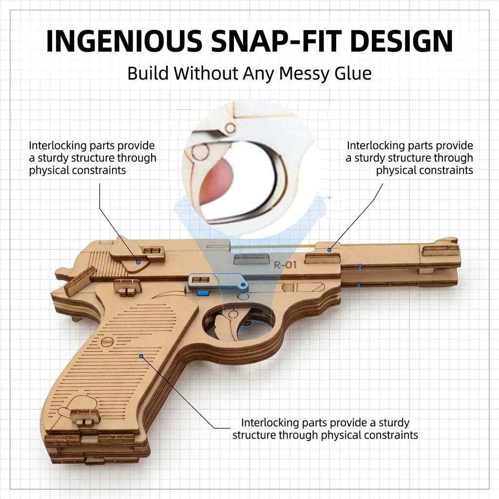 STEM DIY Rubber Band Gun Model Tech Production Invention Science Experiment Kit Puzzle Teaching Aids Material For Kids Students