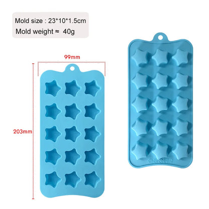DIY five-pointed star silicone mold candy and chocolate mold clay and gypsum resin mold baking tools