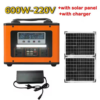 New High Power 600W 500W Portable Power Station 220V 55Ah/40Ah Solar Outdoor Mobile Power Supply Home Emergency Energy Storage