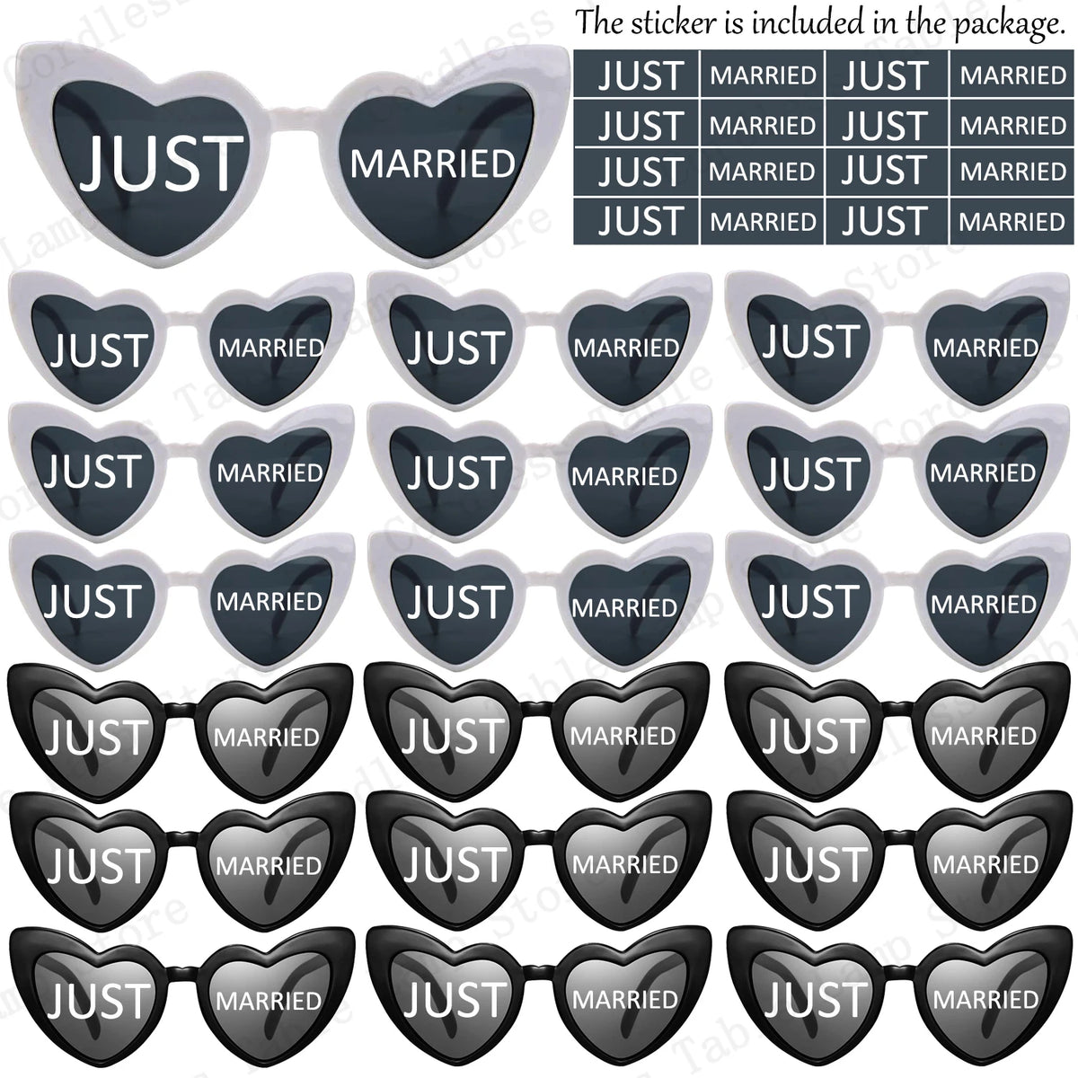 12-120 Pcs Wedding Heart Sunglasses Mr/Ms Bride Glasses Wedding Gift for Guest Bridesmaid Heart Glasses Just Married Party Favor