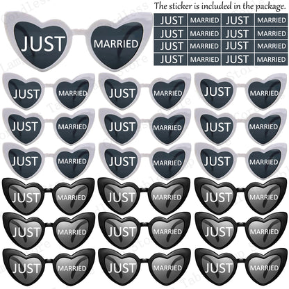 12-120 Pcs Wedding Heart Sunglasses Mr/Ms Bride Glasses Wedding Gift for Guest Bridesmaid Heart Glasses Just Married Party Favor