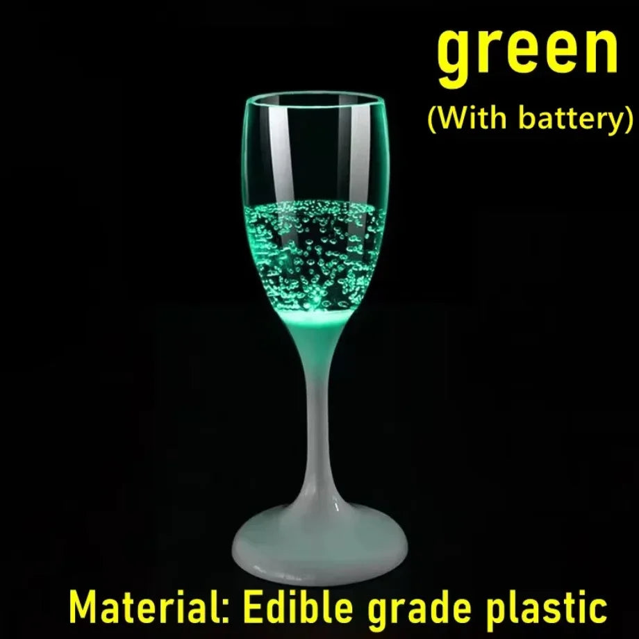 Colorful Flash Plastic Wine Cup 120ml LED Glowing Champagne Liquid Goblet, Wedding Banquet Bar Nightclub Party Supplies