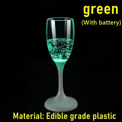 Colorful Flash Plastic Wine Cup 120ml LED Glowing Champagne Liquid Goblet, Wedding Banquet Bar Nightclub Party Supplies