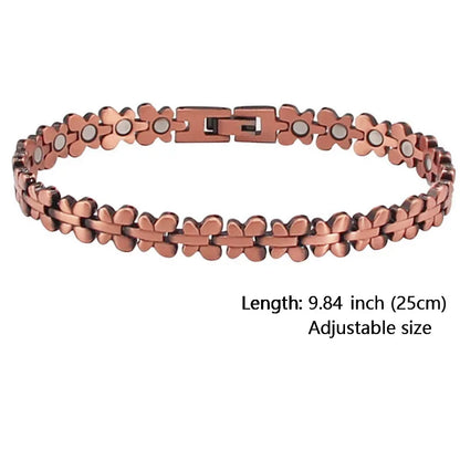 Women Magnetic Therapy Anklets 99.9% Pure Solid Copper 3500 Gauss Magnets Ankle Pain Relief for Arthritis Adjustable Size