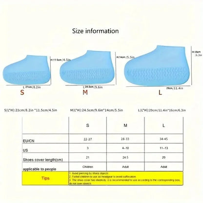 Shoe Waterproof Cover 1 Pair of Outdoor Rubber Rain Boot Covers Silicone Waterproof Shoe Covers Rainy Day Shoe Covers Shoes Gear