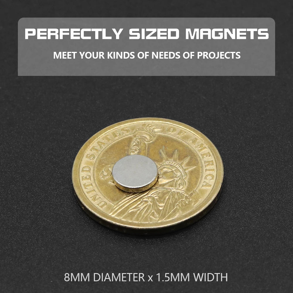 Super Powerful round Neodymium Magnet NdFeB N35 Strong Permanent Magnetic Imans for Refrigerator Various Sizes 2x2/4x2/5x1/6x2/8