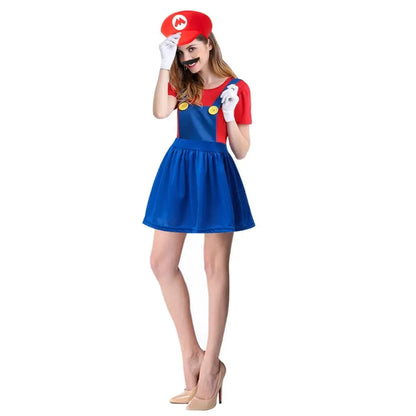 Disguise Men Luigi Deluxe Adult Costume Super Brothers Costume Cosplay Fancy Dress Outfit Halloween womens with Hat and Mustache