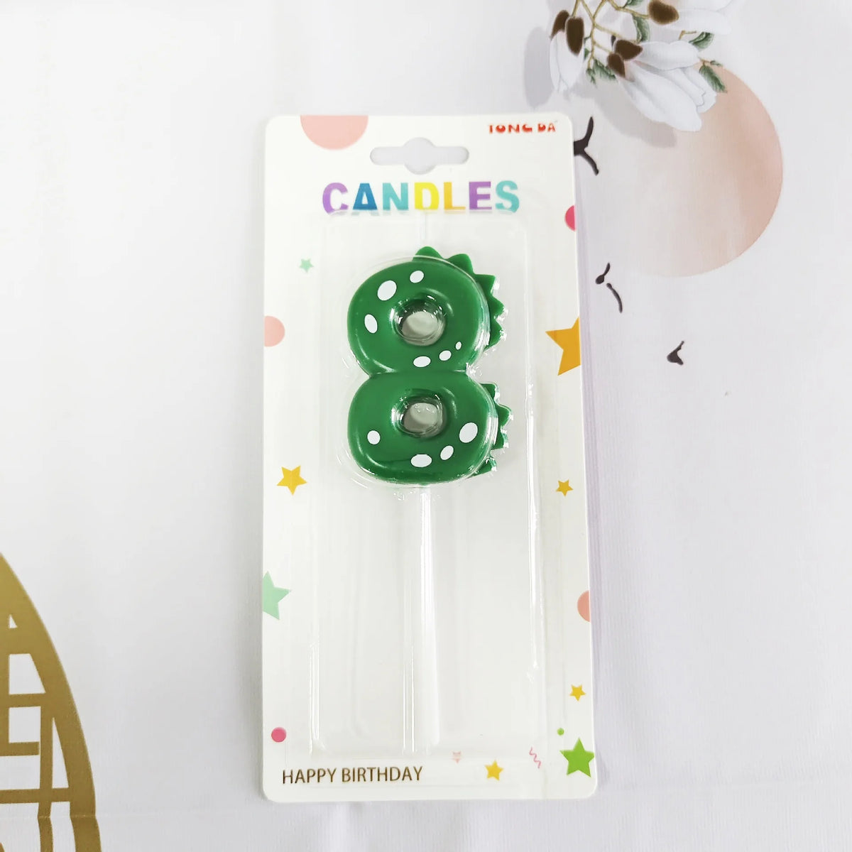 New Green Dinosaur Candle Point Pencil Candles Combination Set 0-9 Number Birthday Candles Party Anniversary Cake Decoration