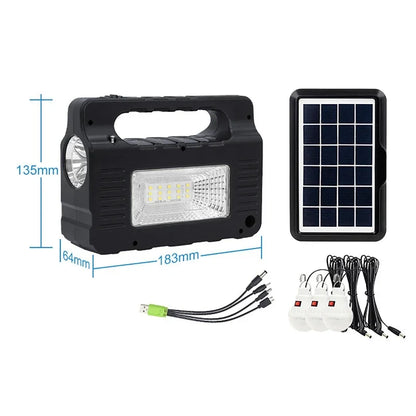 Outdoor Portable Solar Lighting System Power Generator 6W Solar Panel 3 LED Bulbs Emergency Solar Power Bank for Home Camping