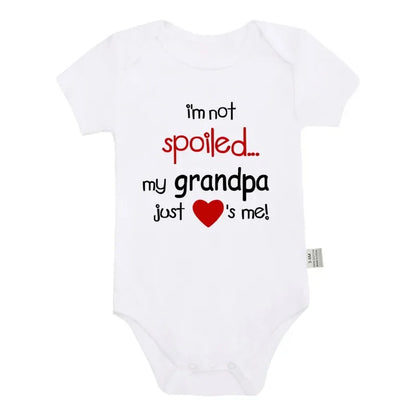 I'm Not Spoiled My Grandma Loves Me Baby Romper Crawling Clothes Triangle Onesies Newborn Baby Clothes Onesies for Babies