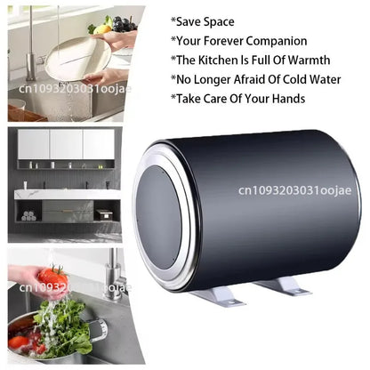 Electric Water Heater 10L 12V 220V 1500W Dual Voltage Hot Water Heaters With Display for Bathroom Shower RV Kitchen Heating