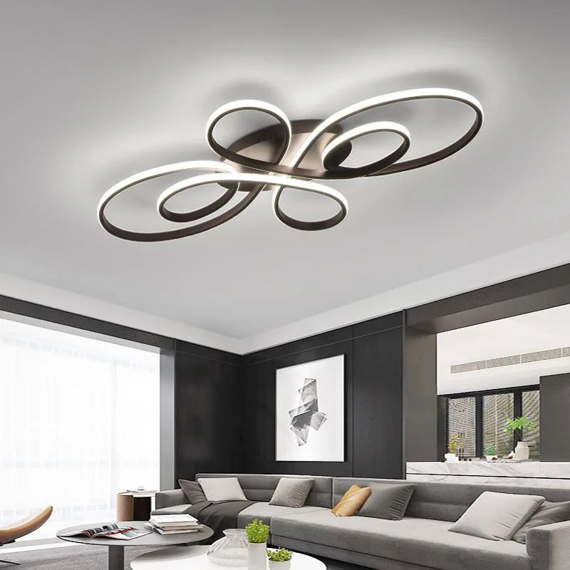 Low Floor Living Room Ceiling Lights Remote Control Modern LED Surface Mounted Light Fixture Dining Room led Ceiling Lamps Dimme
