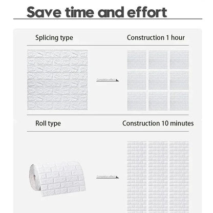 70cmx1/5/10m 3D Wallpaper Decoration Self-Adhesive Antique Foam Brick