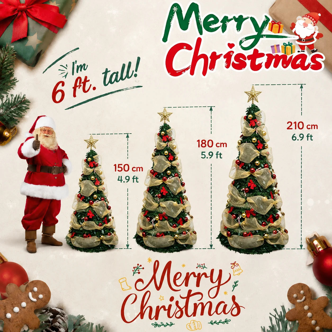 Foldable PVC Christmas Tree 1.5/1.8/2.1M with DIY Ornaments & USB Remote LED String Lights, Retractable Xmas Tree for Home Holid