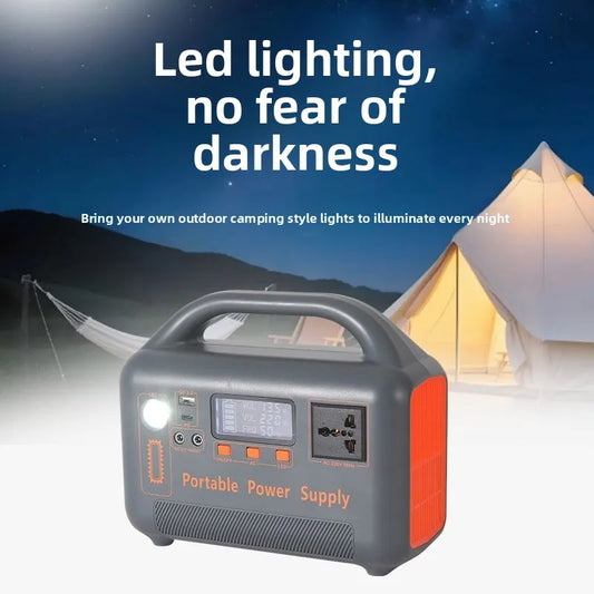 Portable Upgrade 500W 220V 461WH LiFePO4 Power Bank for Solar Charging Emergency Lighting Power Station with Camp Solar Panel