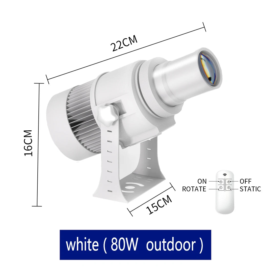 Custom Led HD Gobo Logo Projector Indoor Outdoor Ip67 Waterproof Rotating Advertising Image Projection Light For Floor Wedding