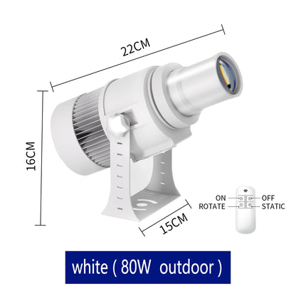Custom Led HD Gobo Logo Projector Indoor Outdoor Ip67 Waterproof Rotating Advertising Image Projection Light For Floor Wedding