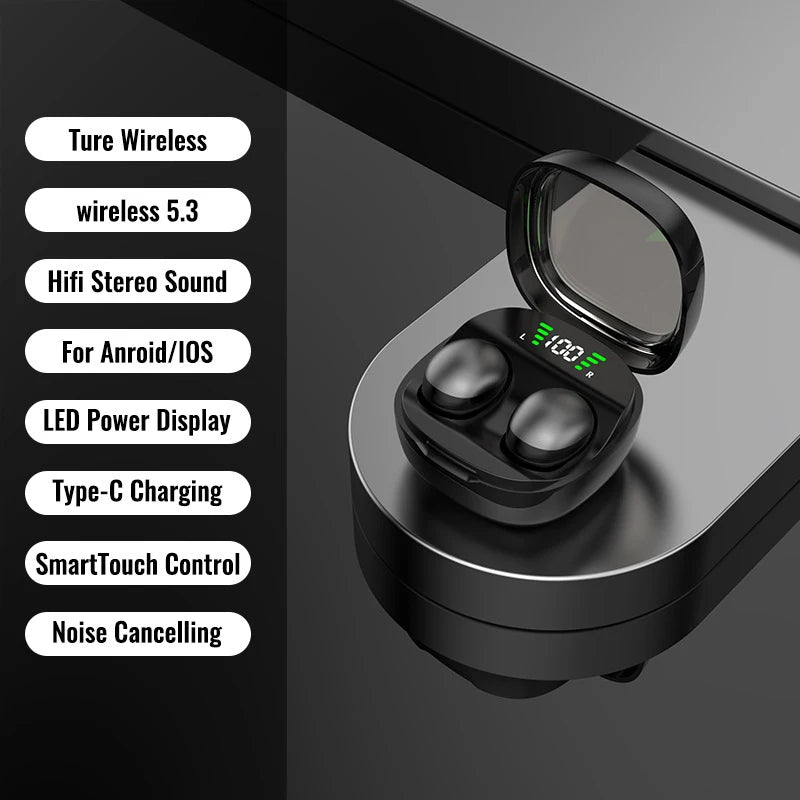 Mini Invisible Sleep Wireless Bluetooth Earbud Small TWS Stereo Sport Game Work In-ear Headphone Long Standby HD Call Earphone