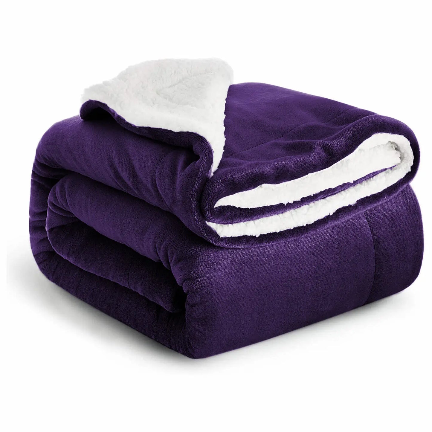 Sherpa Fleece Blanket Throw Black Soft Reversible Thick Plush Blankets Microfiber Winter Bed Blanket for Camping Couch Sofa
