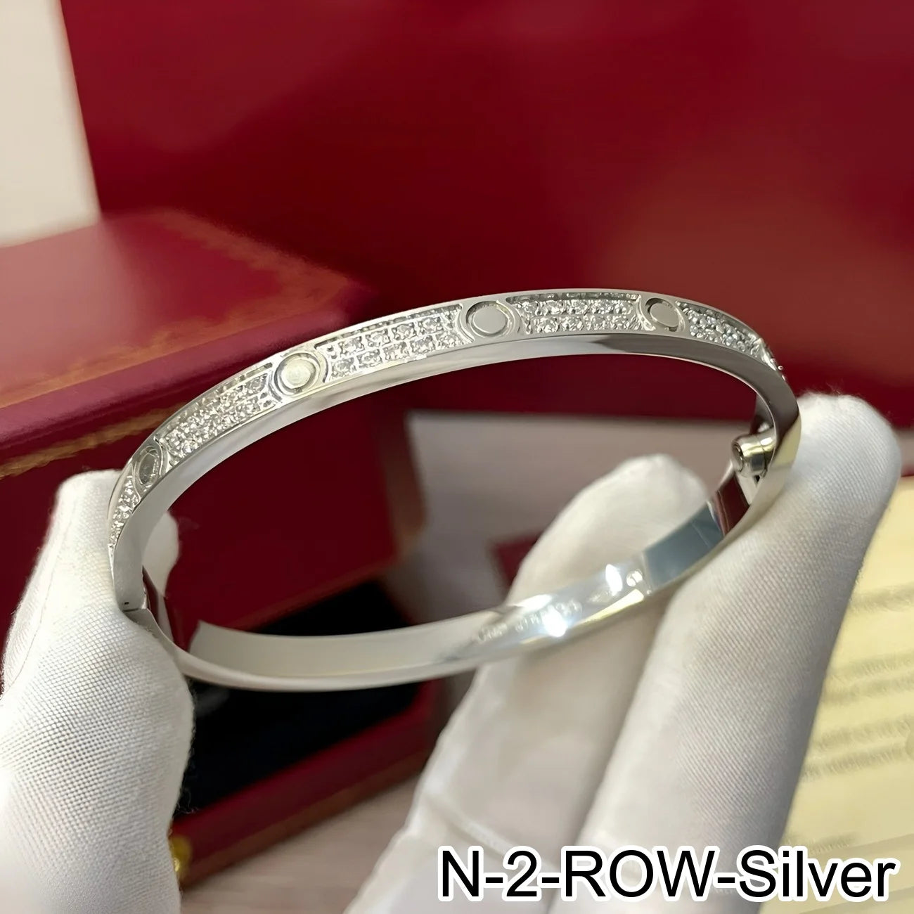Rose Gold Silver Plated Diamond Studded Bangle Bracelet for Women 16 17 18 19 Size Fashion Jewelry Bracelets