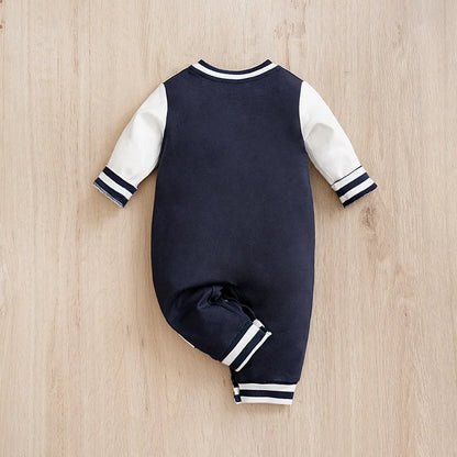 Jumpsuit Newborn Baby Baseball uniform Spring and Autumn 0-18 months Boys Cotton Baby Onesie Clothes Romper Embroidery Preschool