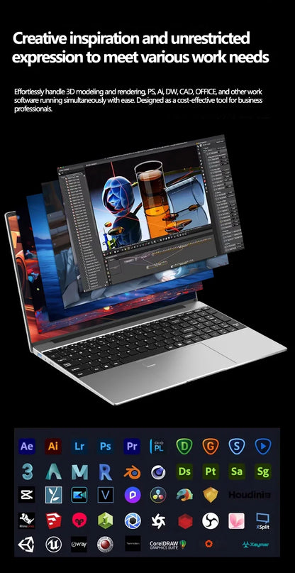 2026 HOT 15.6" Laptop 32GB 2TB Windows 11 Intel Core I9-9900 Gaming Computer PC 1920*1080 HD Gamer Office Ultra Slim Notebook