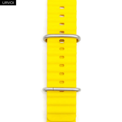 URVOI Ocean Band for Apple Watch Ultra 4 3 2 Strap Series 12 11 10 SE Sport Band for iWatch Silicone Wristband Black Buckle 49mm