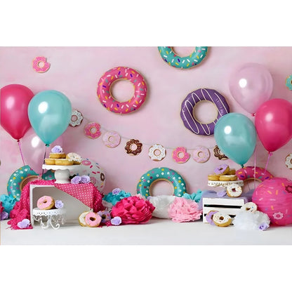 Candy Bar Baby Shower Birthday Backdrop Ice Cream Car Donuts Lollipop Party Photo Background Cake Table Decor Photography Props
