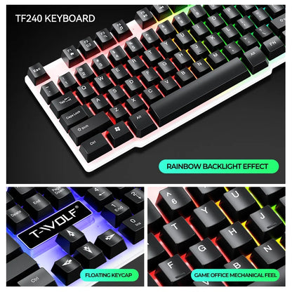 2025 Mouse Keyboard Headset Mouse Pad Combo 4 In 1 SET Computer Gaming Headphone USB Wired Mouse And Keyboard Set With Mouse Mat