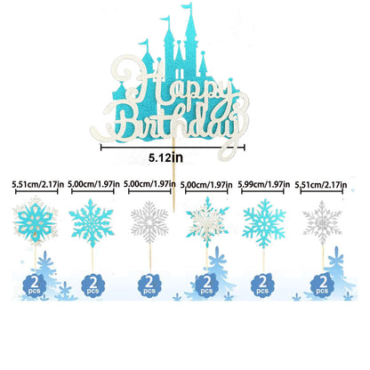 Castle Cake Topper Flag Rainbow Anniversary Cupcake Toppers For Wedding Happy Birthday Party Baking Decoration Happy New Year